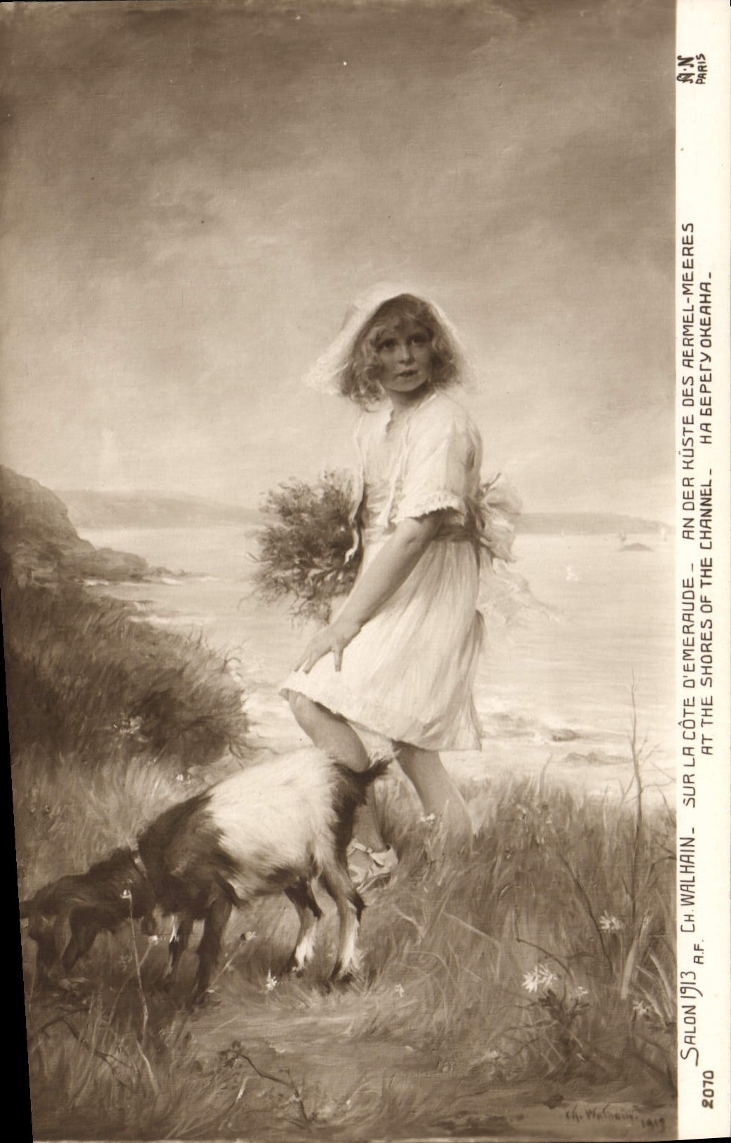 CPA Chevre Enfant Salon 1913 Walhain Sur la Cote d'Emeraude 