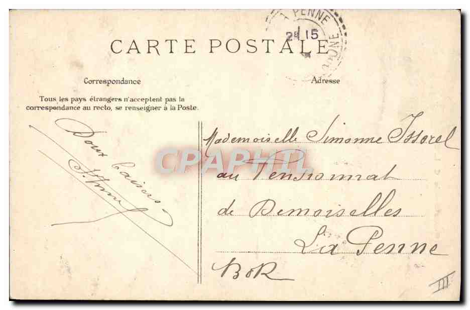 Femmes et chèvres — scène pastorale — Camaraderie C. L. C. — Verso