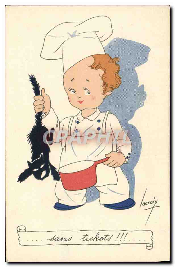 CPA Fantaisie Illustrateur Lacroix Enfant Chat 