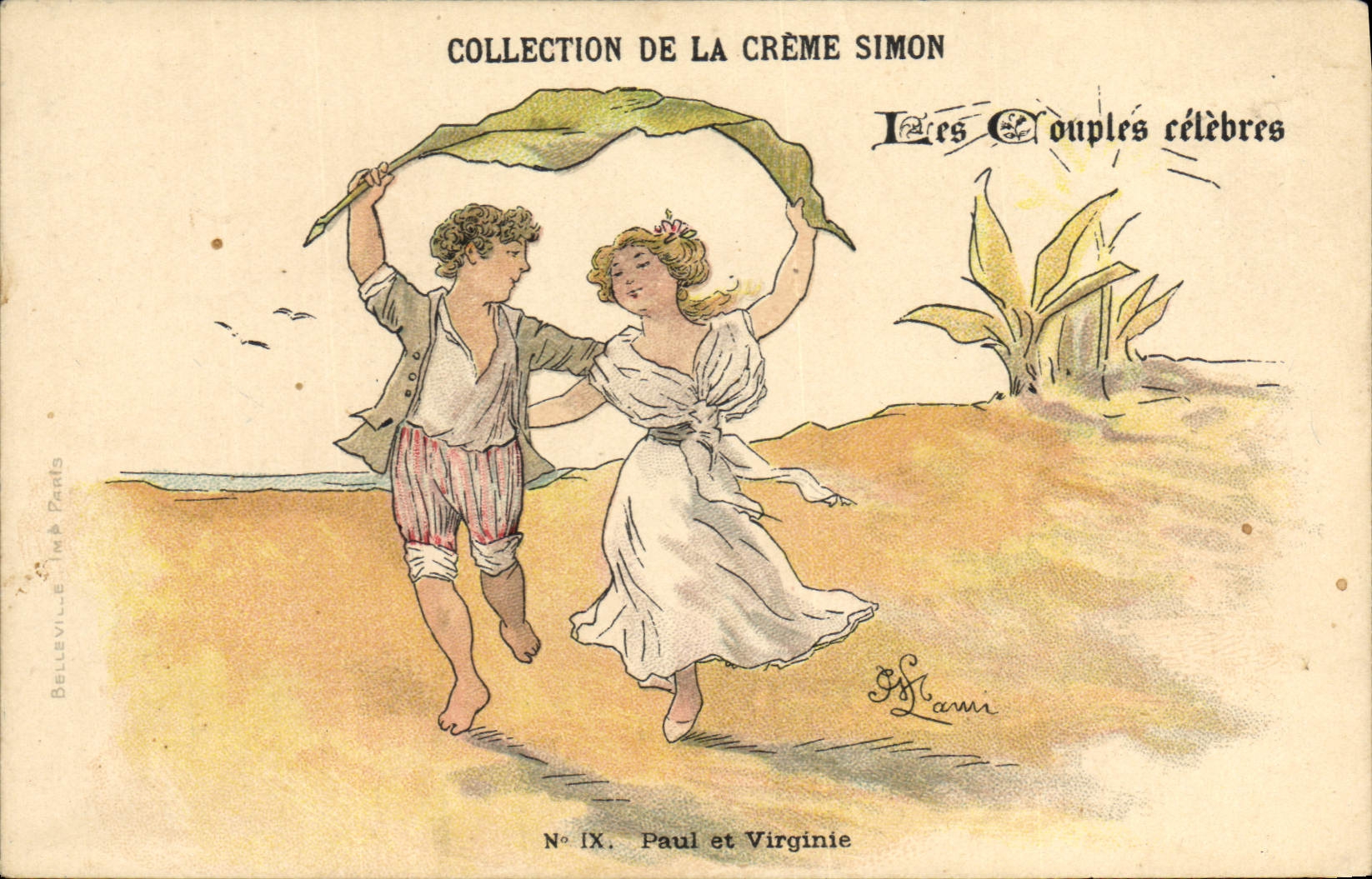 CPA Fantaisie Illustrateur Lami Collection de la Creme Simon Paul et Virginie 