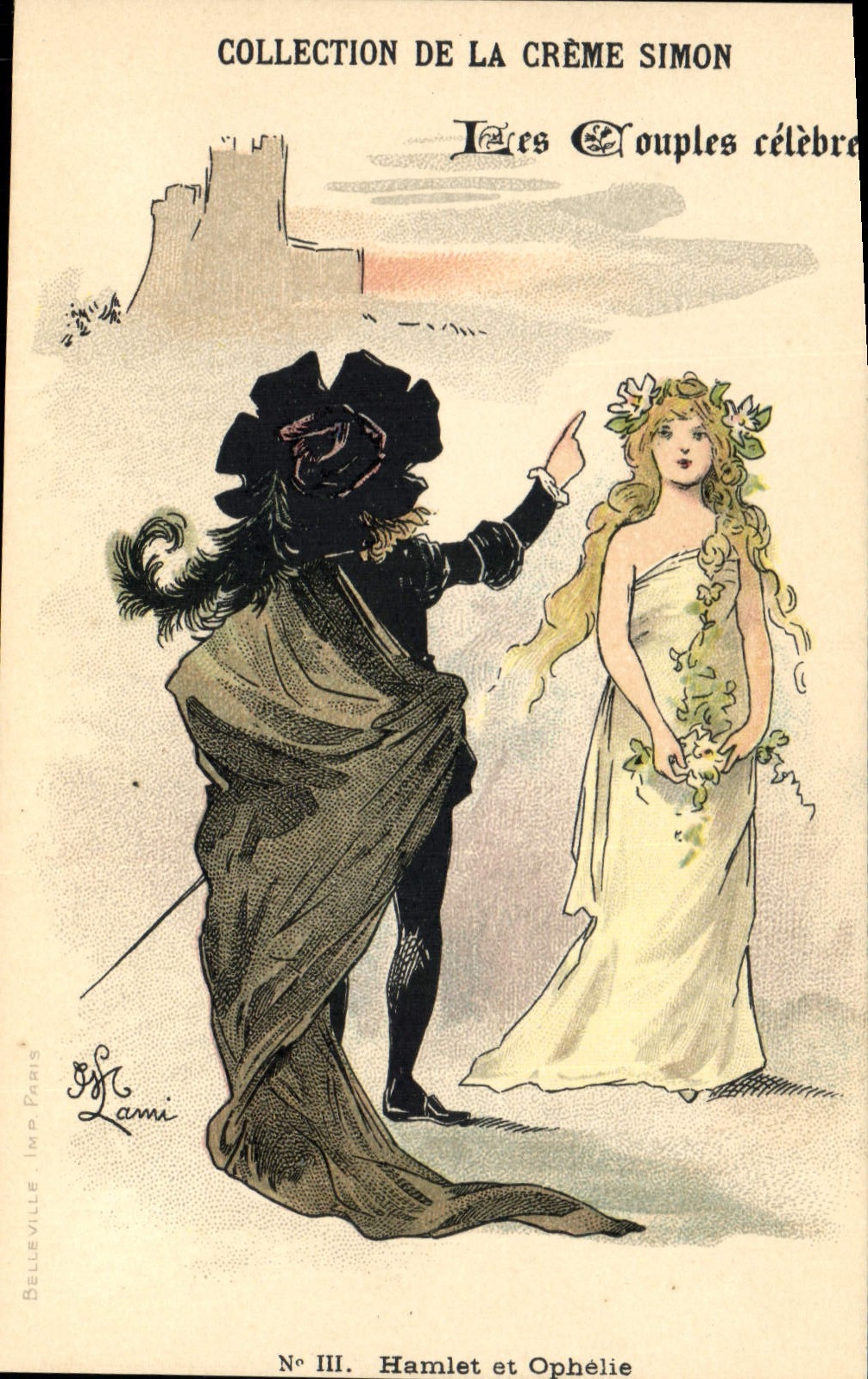 CPA Fantaisie Illustrateur Lami Collection de la Creme Simon Hamlet et Ophelie