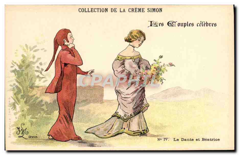 CPA Fantaisie Illustrateur Lami Collection de la Creme Simon Le Dante et Beatrice 