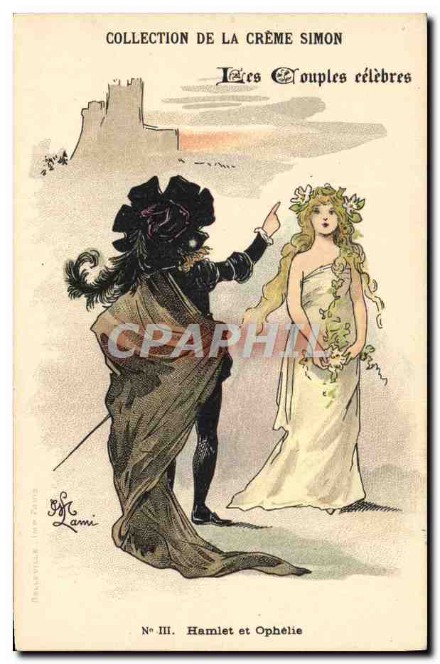 CPA Fantaisie Illustrateur Lami Collection de la Creme Simon Hamlet et Ophelie