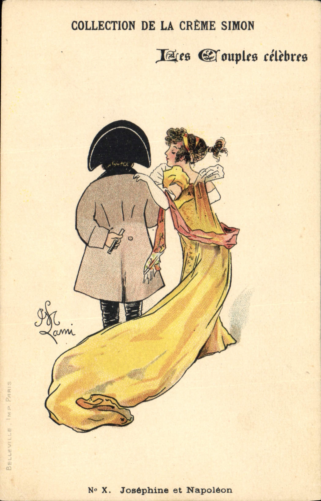 Joséphine et Napoléon — Collection de la Crème Simon, Les Couples célèbres, N° X — J.G. Lami, Belleville, Imp. Paris