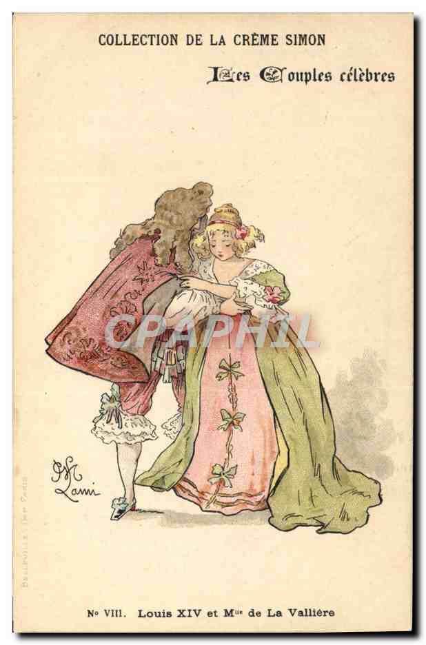 CPA Fantaisie Illustrateur Lami Collection de la Creme Simon Louis XIV et Mlle de la Valliere 