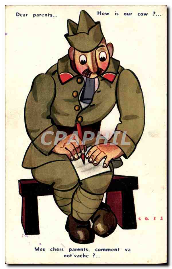 CPA Fantaisie Militaria Cass Mes chers parents