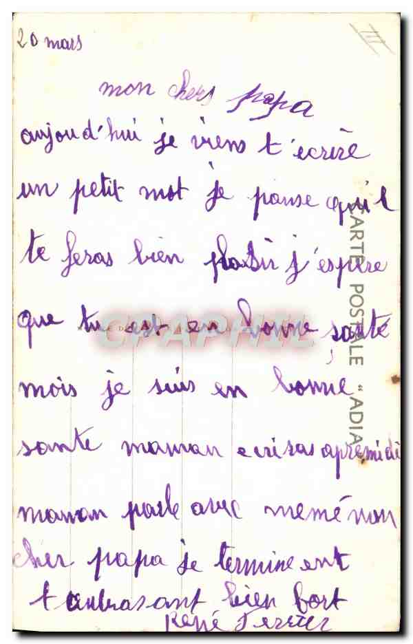 CPA Fantaisie Militaria Cass Mes chers parents — Rückseite