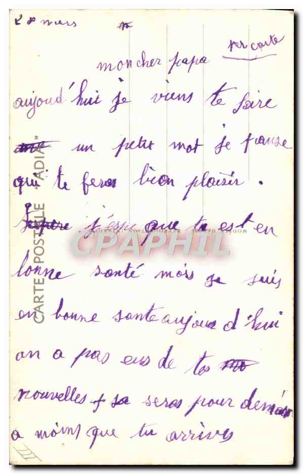CPA Fantaisie Militaria Je suis ne pour etre cavalier  — Rückseite