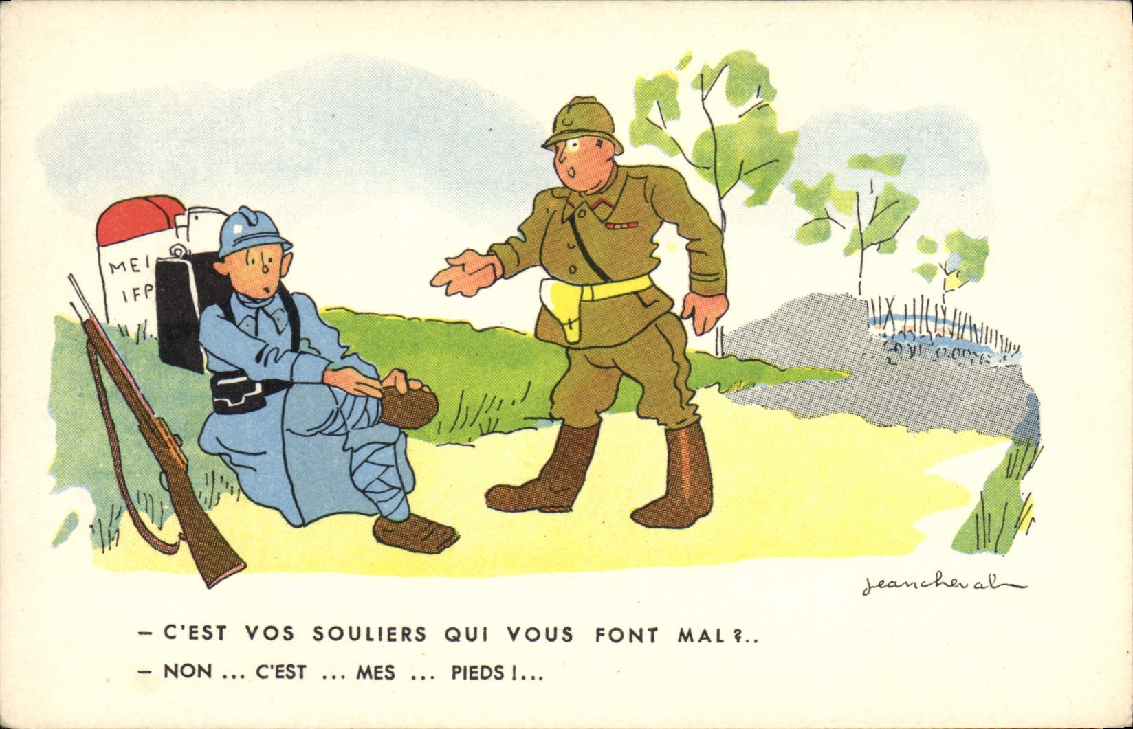 Soldat blessé — blague militaire — Jean Cherbal