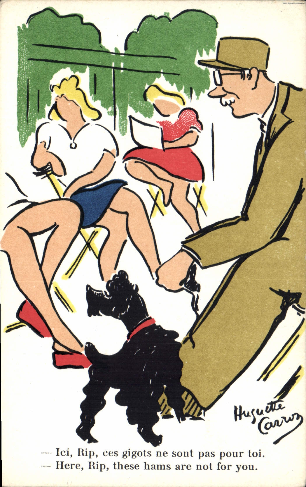 CPA Fantaisie Militaria Chien 