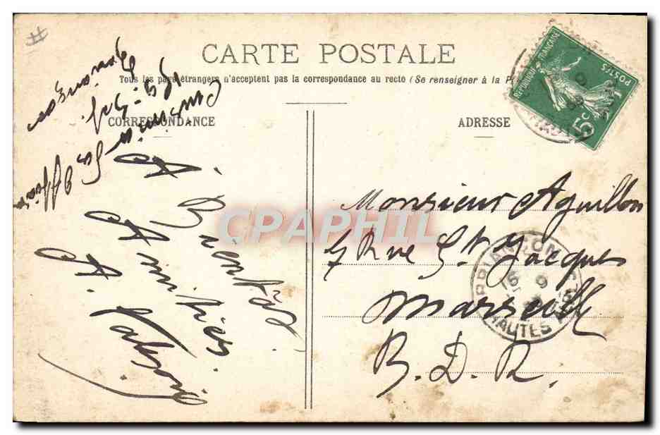 La Classe — Caricature de soldats en voiture — Éditeur non identifié — Verso