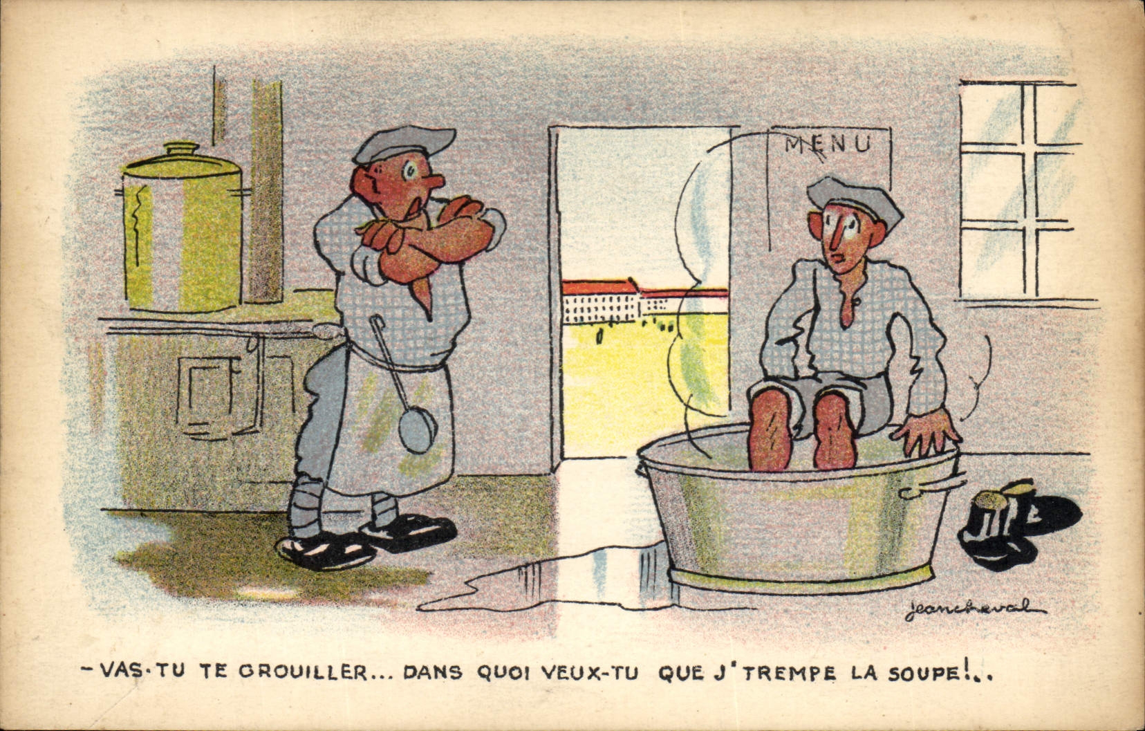 Cuisine humoristique — caricature de Jean Cheval — éditeur La Rose