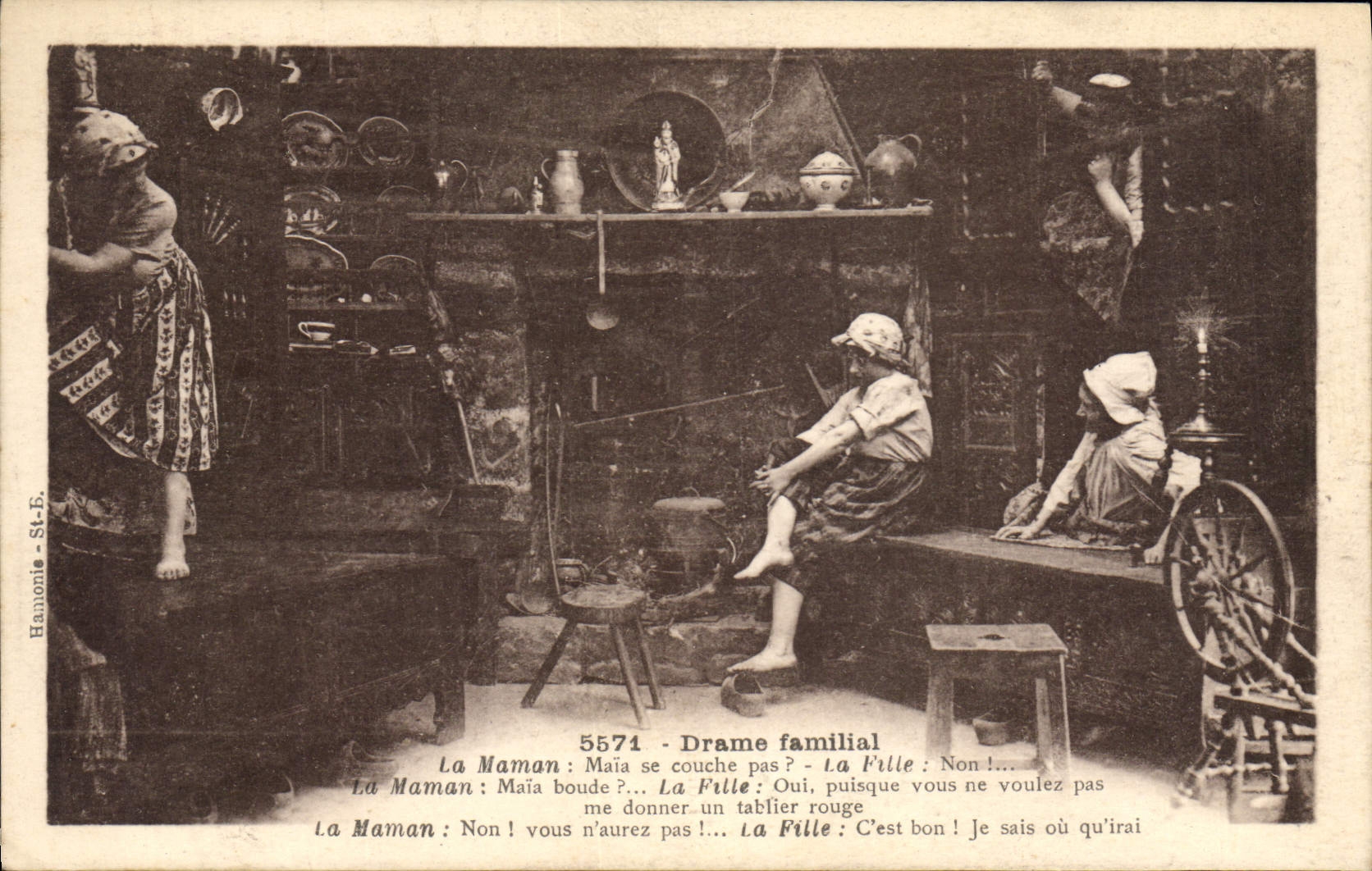 CPA Folklore Drame familial 