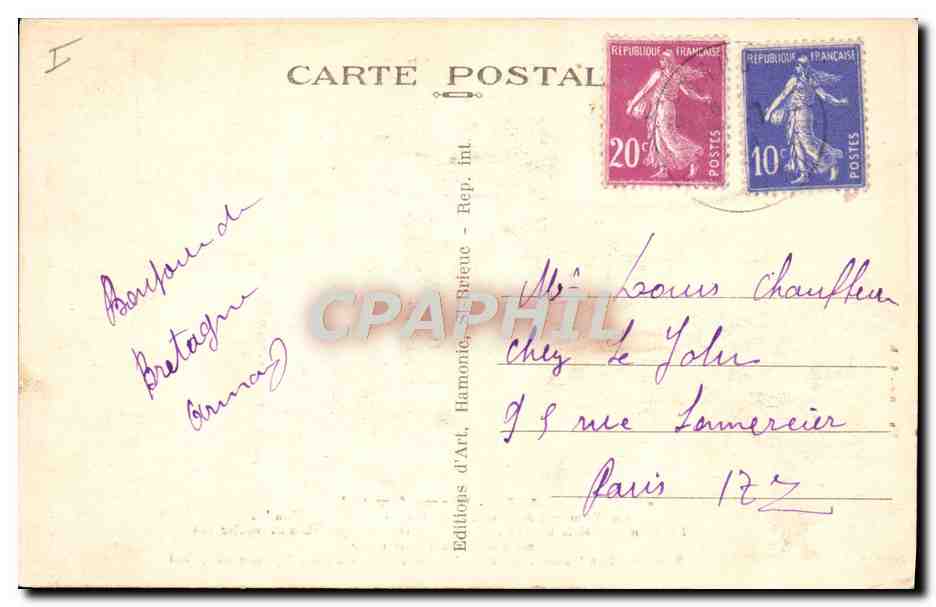 CPA Folklore Drame familial  — Verso