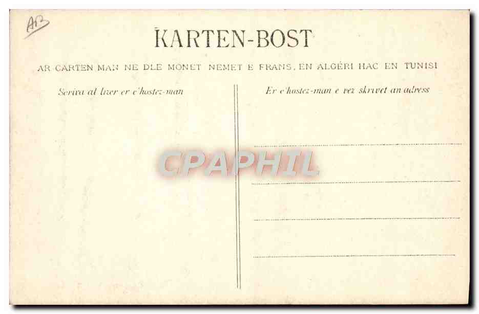 CPA Folklore Rosporden Interieur d'auberge  — Verso