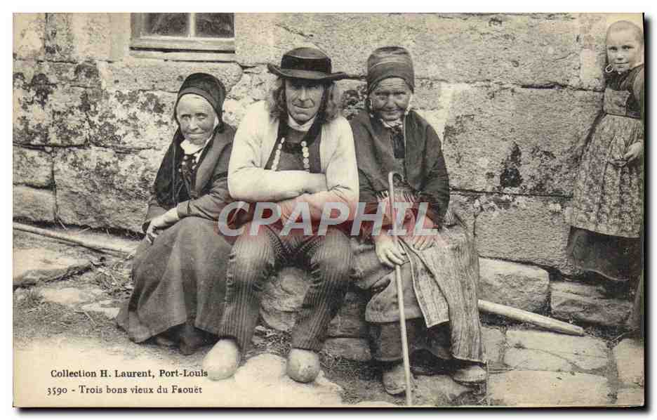 CPA Folklore Trois bons vieux du Faouet 