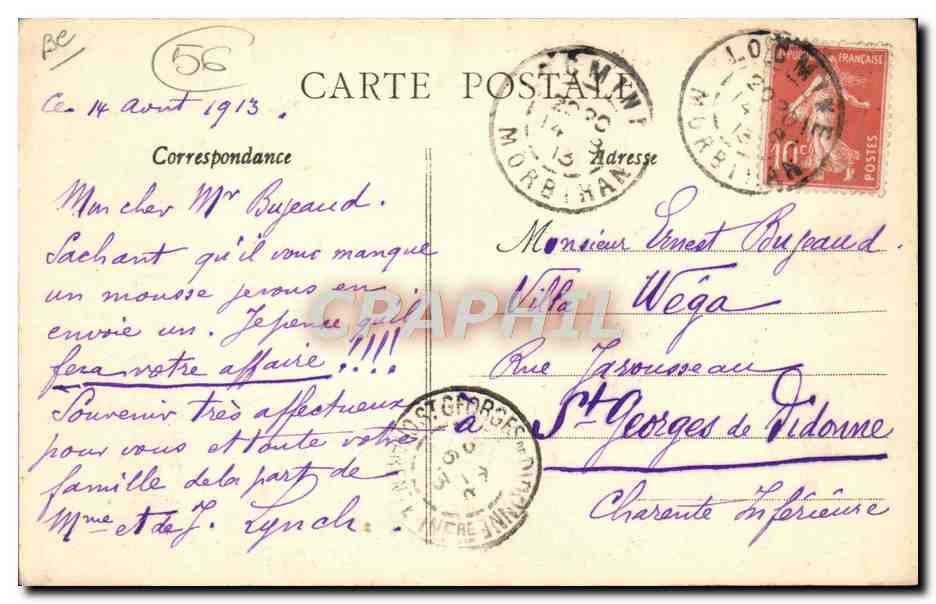 CPA Folklore Bretagne Mousse de Sene Enfant  — Verso