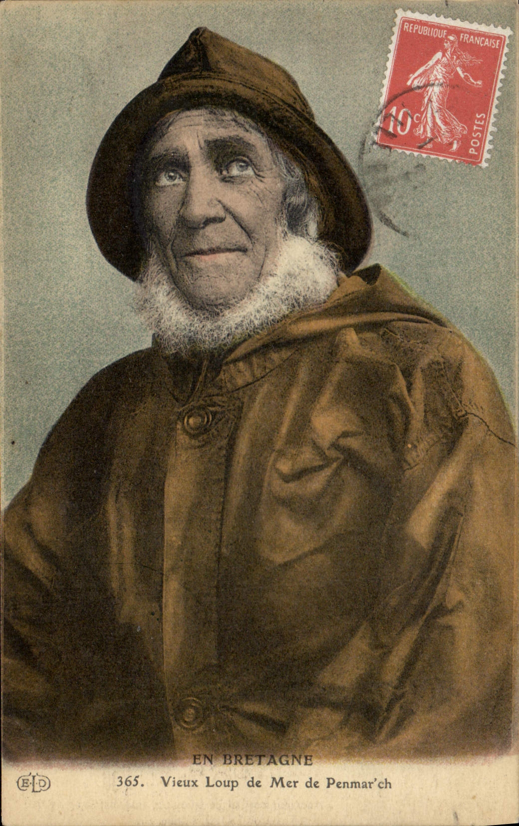 CPA Folklore Bretagne Vieux loup de mer de Penmarc'h Peche Pecheur 