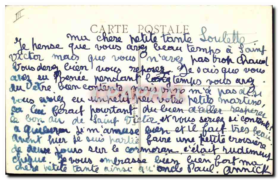 CPA Folklore Jeune Bigoudene — Verso