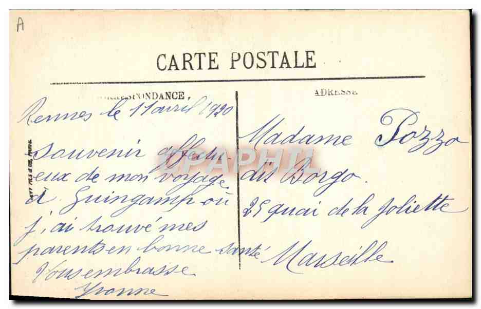 CPA Folklore Bretagne Jeune fille de Douarnenez en costume de fete  — Verso