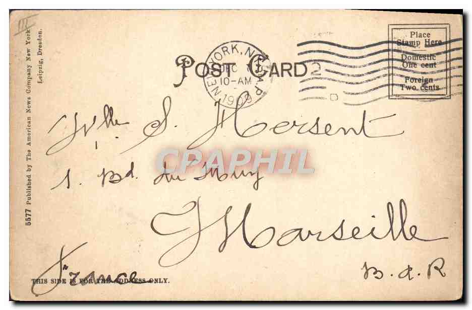 CPA Far West Cow Boy A Moose hunters Camp Camp in Maine Indiens — Rückseite