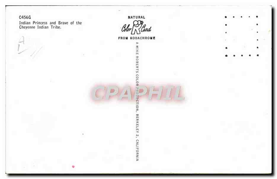 CPA Far West Cow Boy Indian princess and brave of the cheyenne Indian Tribe  — Rückseite