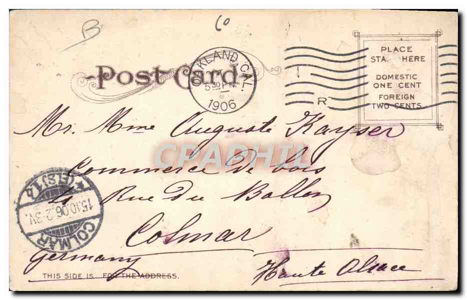 CPA Far West Cow Boy A Pueblo Indian woman — Rückseite