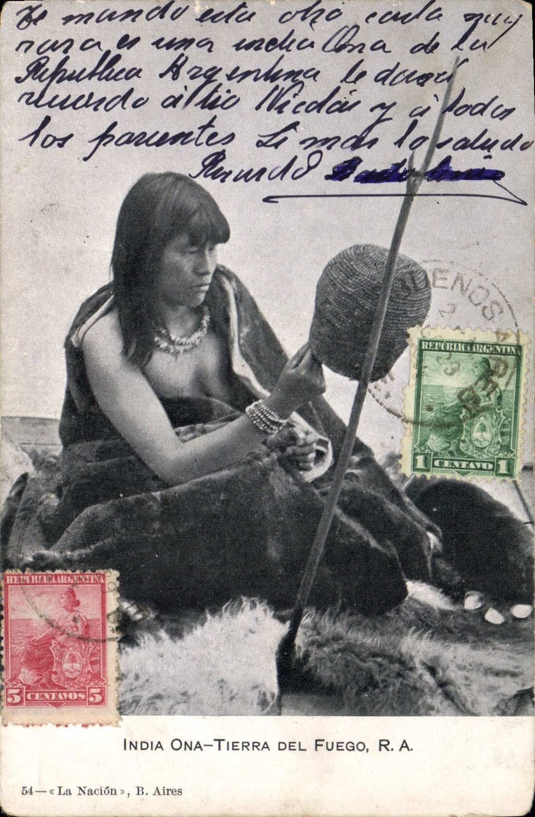 CPA Indian Ona Tierra del Fuego RA Argentine Argentina Terre de Feu