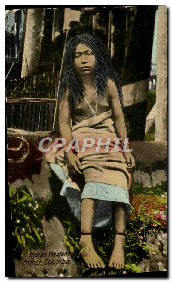 CPA Far West Cow Boy Indian Maiden British Columbia Indiens