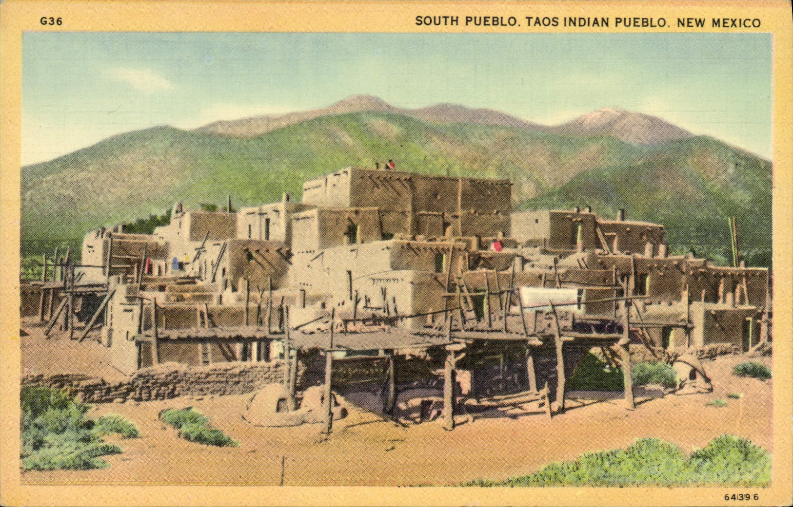 CPA Far West Cow Boy South Pueblo Taos Indian Pueblo New Mexico