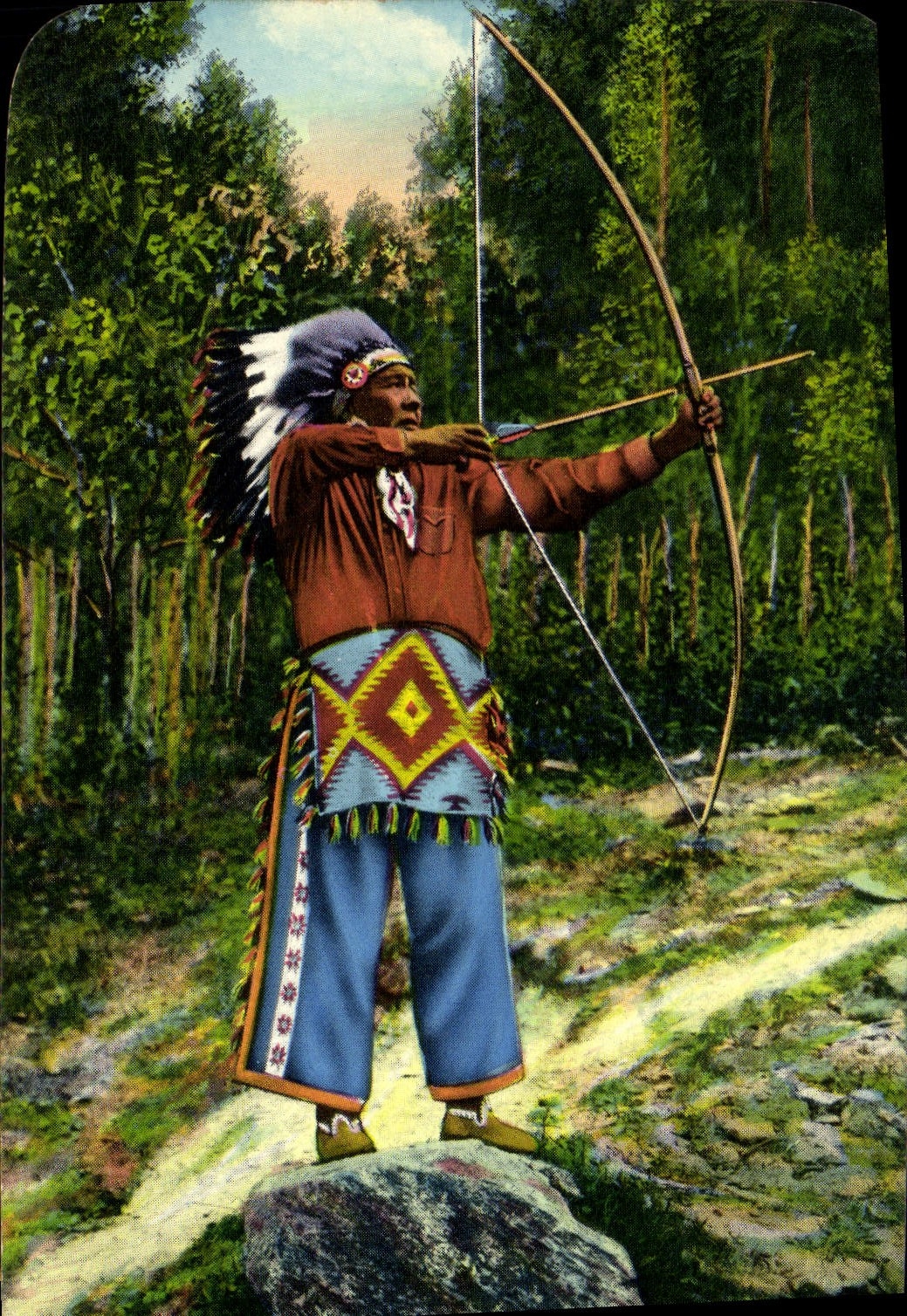 CPM Far West Cow Boy Chief standing deer Cherokee North Carolina 