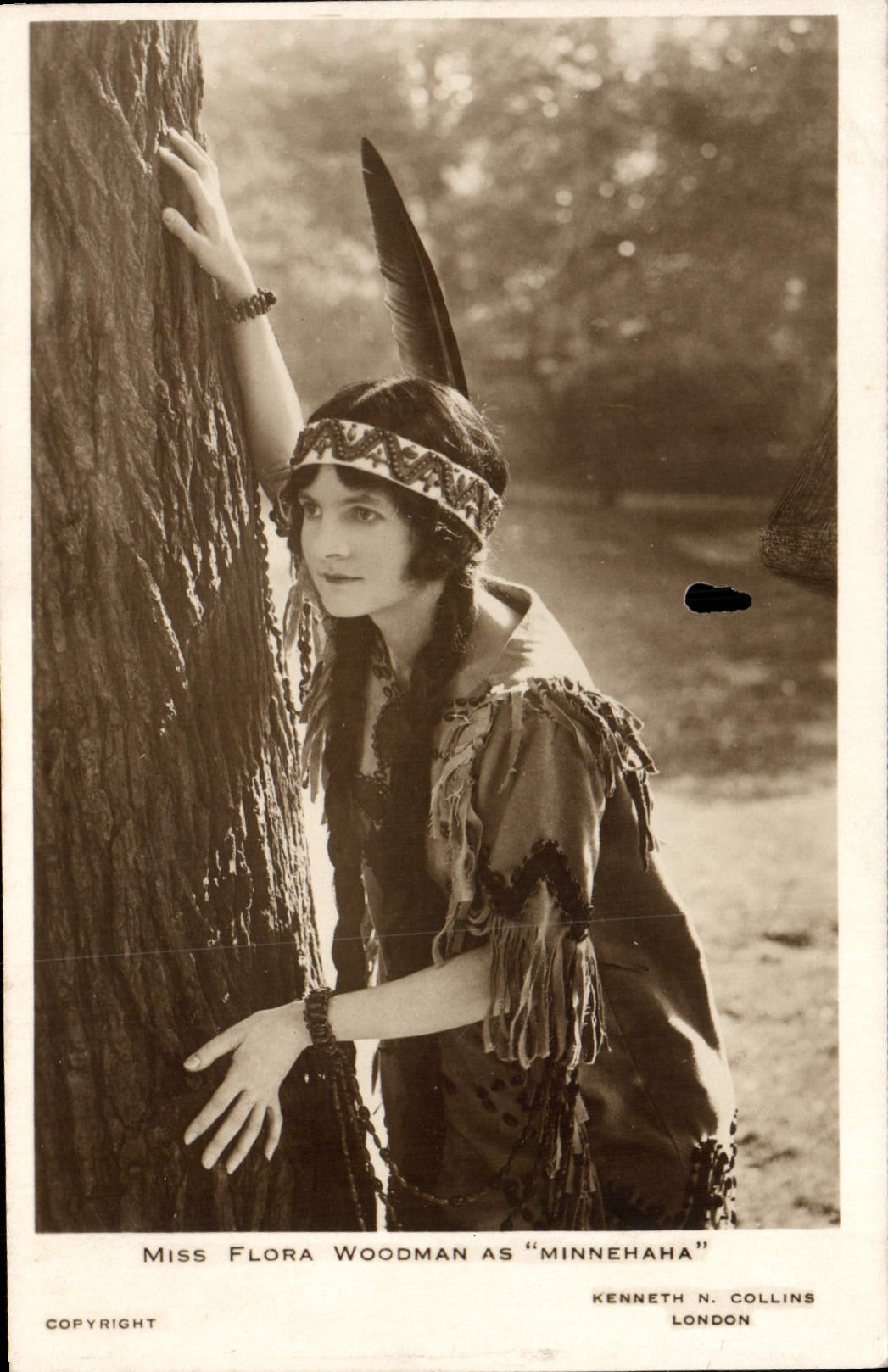 CPA Far West Cow Boy Miss Flora Woodman as Minnehaha