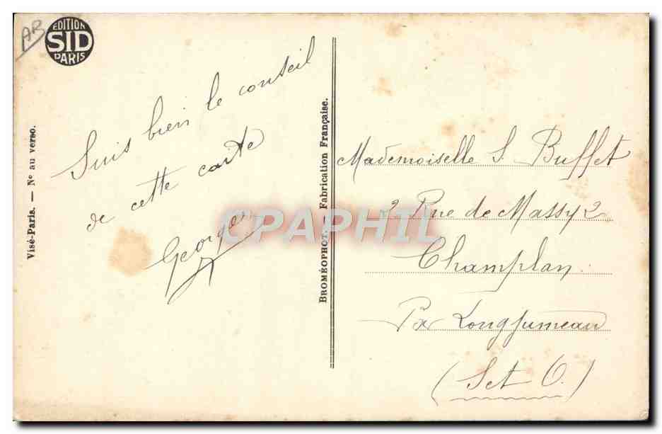 Soldats et religieux fumant — publicité pour la cigarette — édition SID Paris, n° 98 — Verso