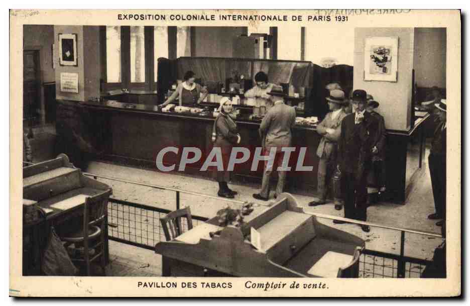CPA Tabac Exposition coloniale internationale 1931 Pavillon des tabacs Comptoir de vente 