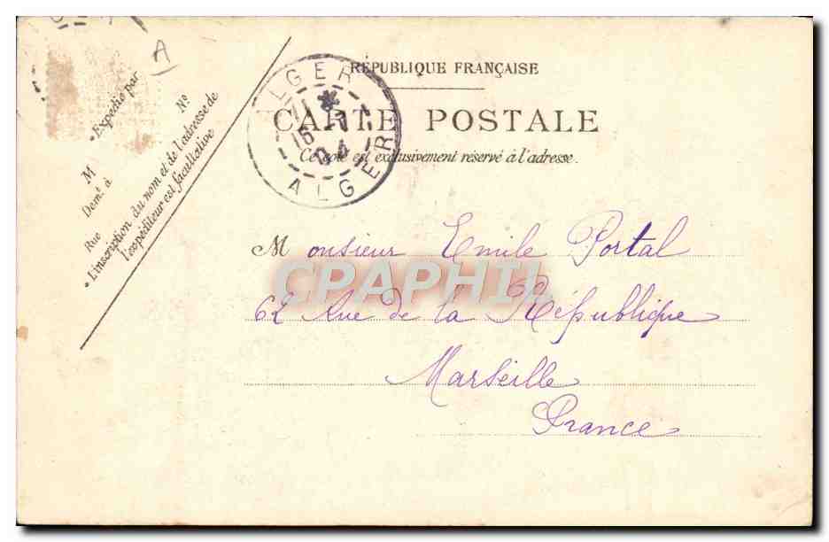 Algerien — Meriem raucht den Wasserpfeife — Collection Idéale P. S. n°139 — Rückseite