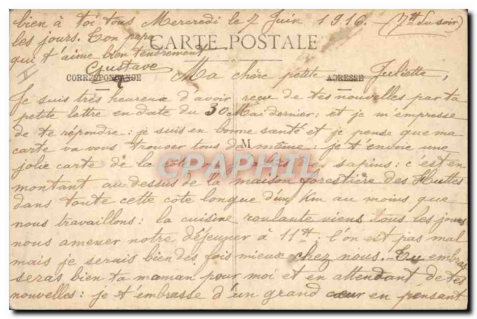 CPA Foret Environs de Bruyeres en Vosges Maison forestiere et etang des Huties — Verso