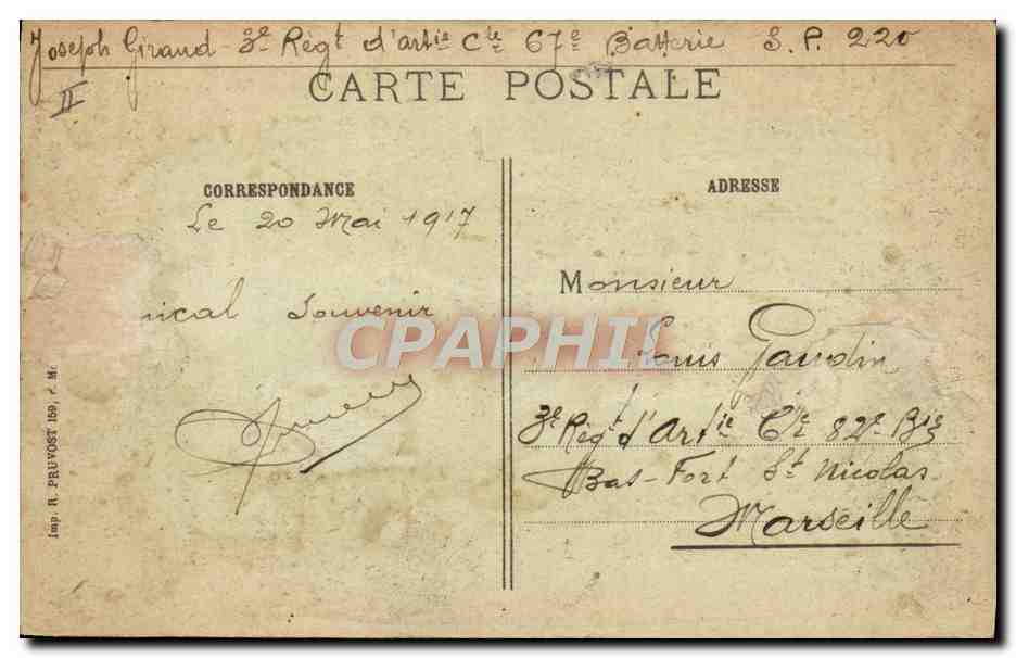 Perthes-les-Hurlus (Marne) — La célèbre et historique maison forestière près de laquelle nos poilus livrèrent de terribles assauts — Visé Paris 17 R.P. — Verso