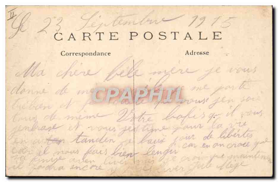 La Maison forestière de PERTHES (Marne) — avant de la Grande Guerre 1914-15 — éditeur A. Richard, Paris — Verso