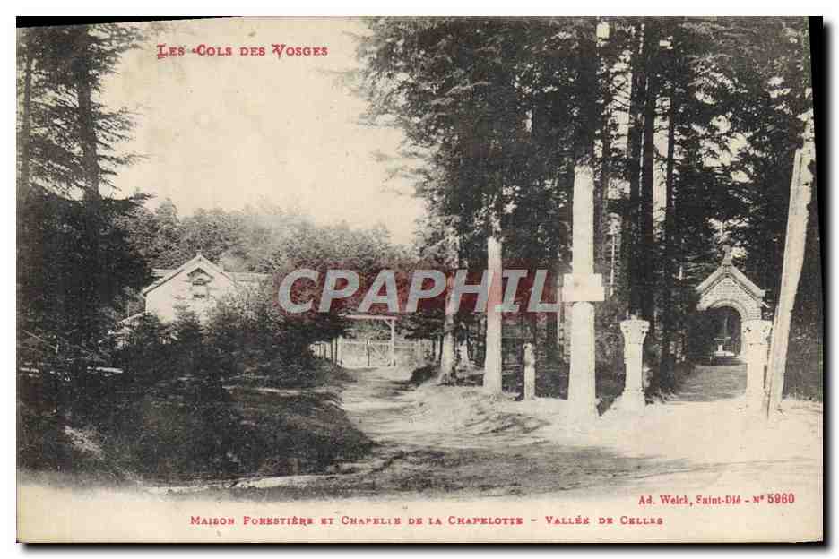 CPA Foret Cols des Vosges Maison forestiere et chapelle de la Chapelotte Vallee de Celles 