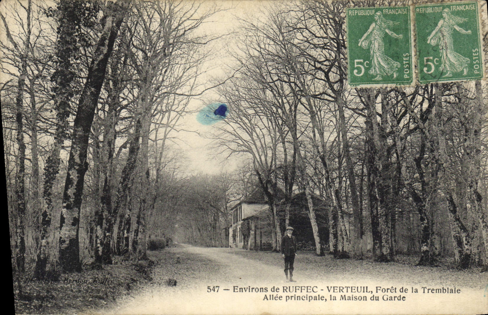 CPA Foret Environs de Ruffec Verteuil Foret de la Tremblade Allee principale la maison du garde 