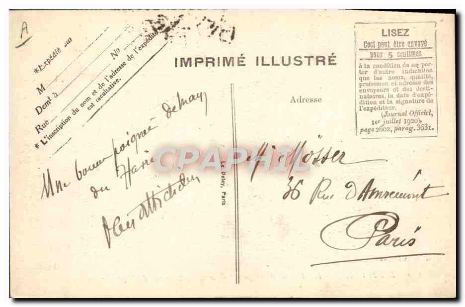 Le Havre — Le Transatlantique "France", 220 m. de long, entrant au Port — G.F. Le Havre, n°171 — Verso