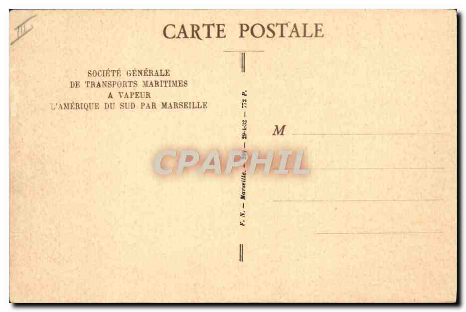 Paquebot "FLORIDA" — S.G.T.M. — Société Générale de Transports Maritimes — Verso