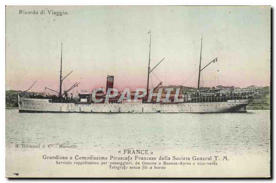 CPA Bateau Paquebot France Genova a Buenos Ayres