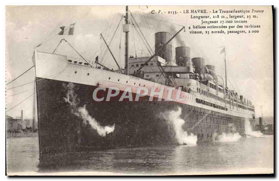 CPA Bateau Paquebot France Transatlantique