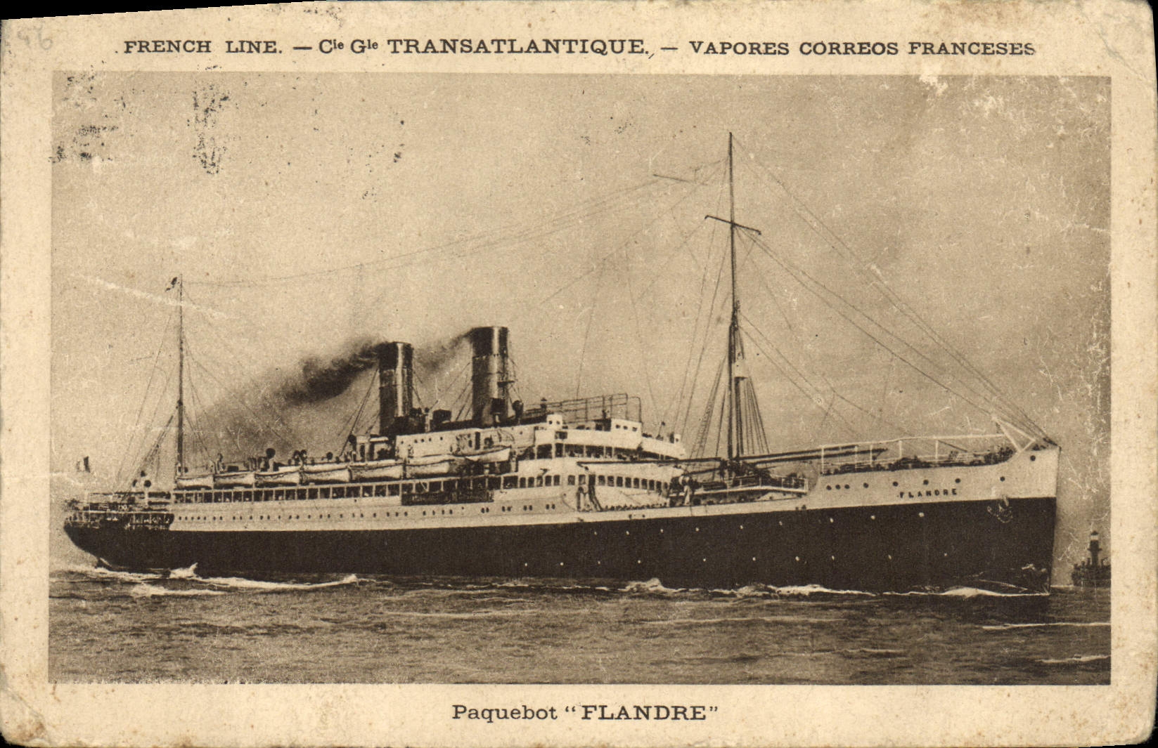 CPA Bateau Paquebot Flandre Cie Gle Transatlantique