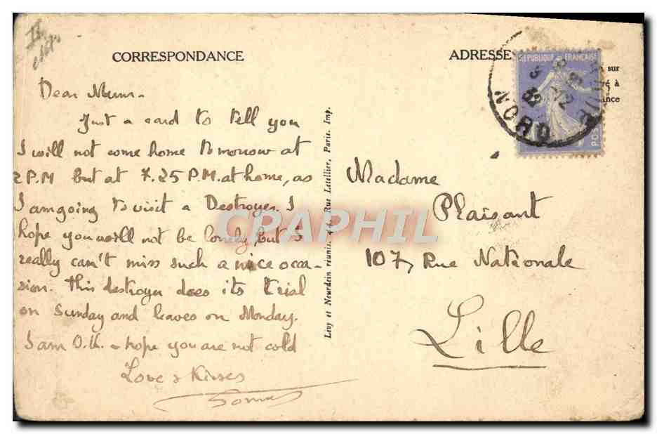 CPA Bateau Paquebot Flandre Cie Gle Transatlantique — Verso