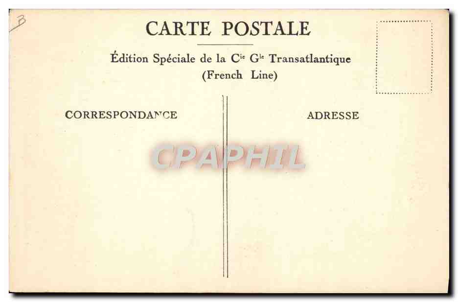 CPA Bateau Paquebot Ile de France le grand salon  — Verso