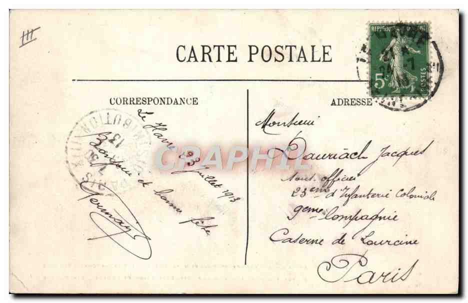 Le Havre — Le paquebot "France" de la Cie Générale Transatlantique — LL. n°247 — Verso