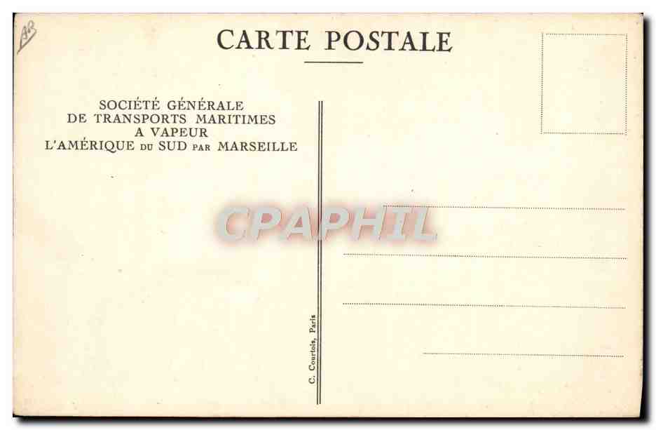 CPA Bateau Paquebot Florida SGTM Fumoir des 2eme classes — Verso