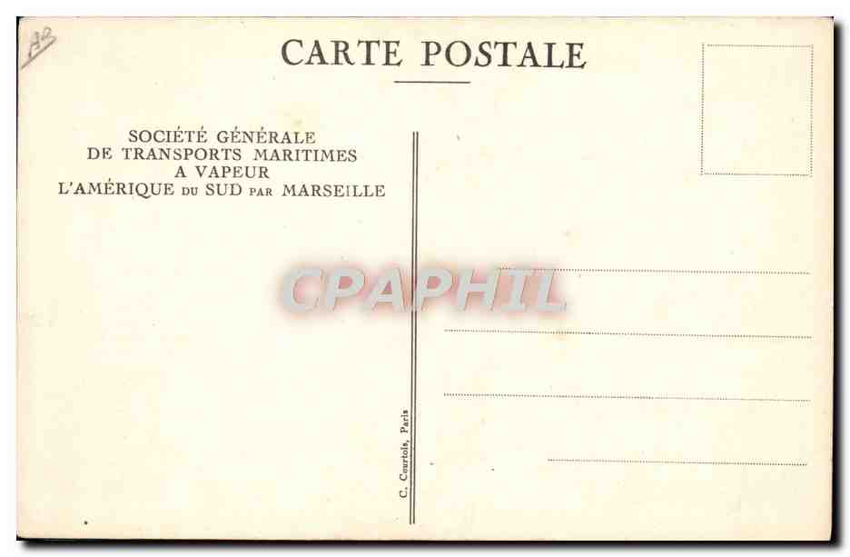 CPA Bateau Paquebot Florida SGTM Fumoir des 2eme classes — Verso